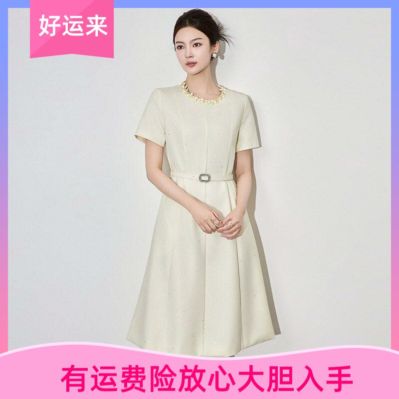 深圳南油重工钉珠亮片烫银连衣裙