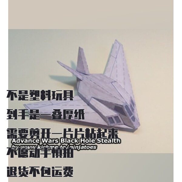 纸模型 DIY隐形战斗机&ldquo;黑洞&rdquo;高级战争仿真手工拼装