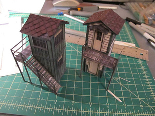 塔楼哨塔军事场景建筑3d立体纸模型DIY手工制作儿童折纸益智玩具