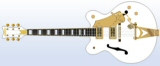 3D手工纸模型DIY 文体乐器Gretsch 7594 White Falcon迷你吉他