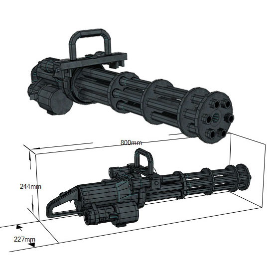 穿越火线cs枪械 加特林火神m134 3d纸模型DIY手工不可发射