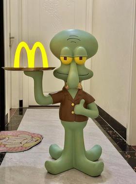 章鱼哥超大托盘电视柜沙发旁边落地装饰搬家乔迁新居开业礼物摆件