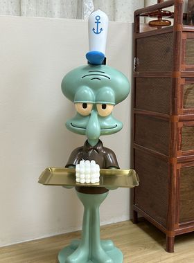 章鱼哥超大托盘电视柜沙发旁边落地装饰搬家乔迁新居开业礼物摆件