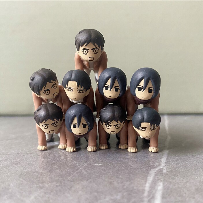 进击的巨人艾伦三笠利威尔兵长迷你恶搞人偶摆件动漫周边日单散货