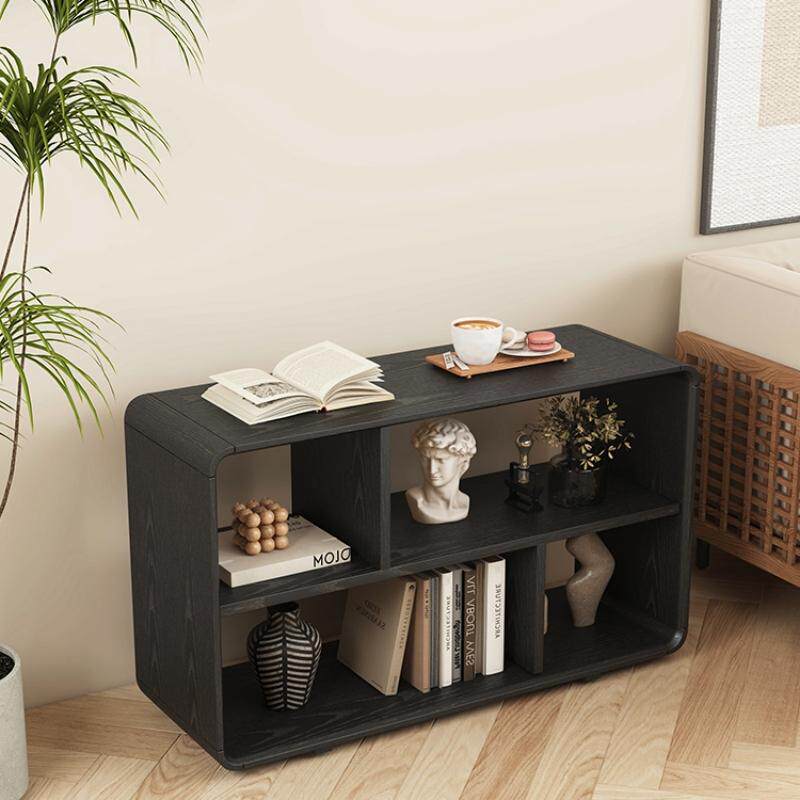 创意实木沙发边几茶水台多功能榫卯结构置物架双层白蜡木角几圆角