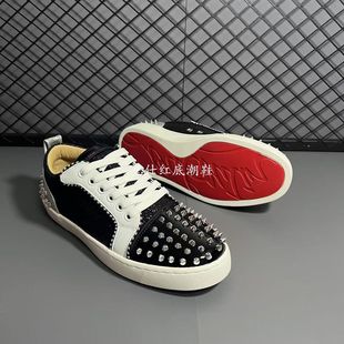 柳丁鞋精神小伙新款红底鞋钉子鞋时尚百搭铆钉潮流广州男女板鞋