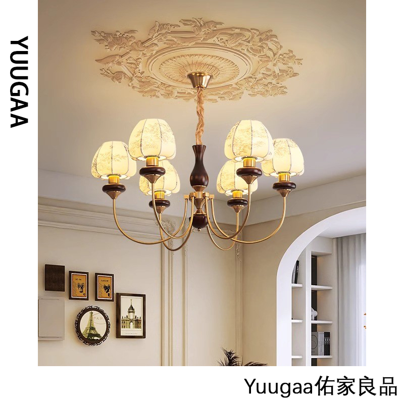 法式中古客厅吊灯美式复古高级感