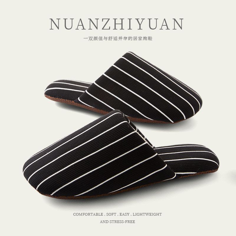 静音拖鞋女秋冬季室内无声防滑居家情侣棉布舒适家用木地板拖鞋男