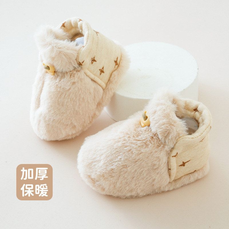 宝宝鞋袜秋冬新款加绒加厚儿童学步鞋柔软保暖婴幼儿地板鞋袜批发