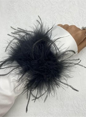 鸵鸟毛手镯舞台表演配饰