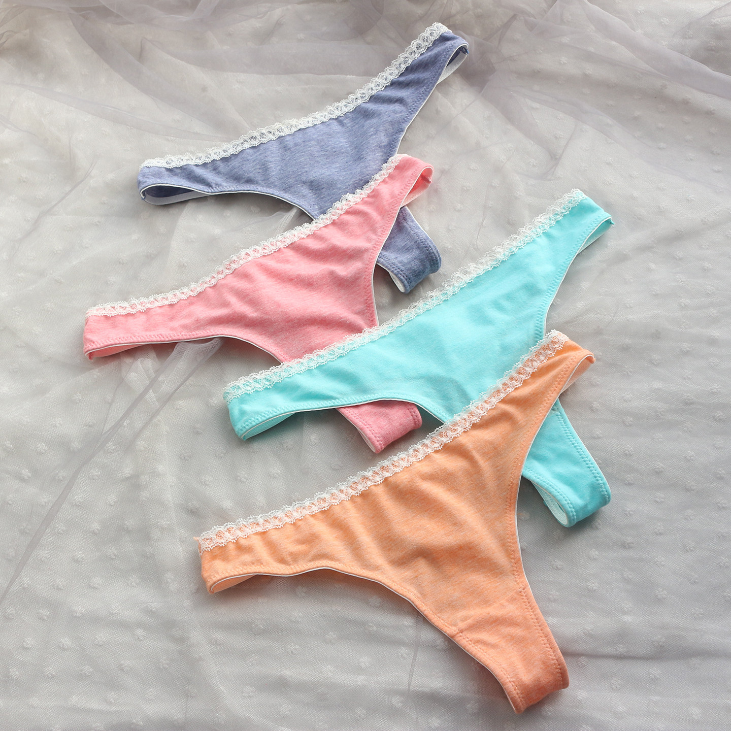T1487｜2条装外贸欧美丁字裤漂亮糖果纯色柔软弹力中低腰女内裤,女士内衣/男士内衣/家居服,女丁字裤,淘宝优惠券,粉丝福利购,淘宝优惠卷