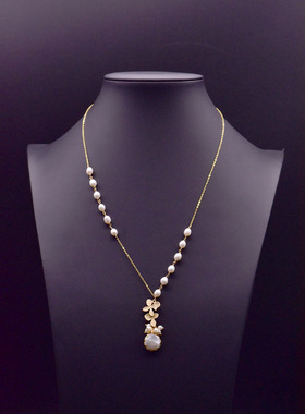 巴洛克天然珍珠项链925纯银高级感夏季百搭流苏锁骨链配饰饰品女