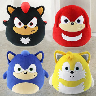 跨境新品圆滚滚刺猬索尼克毛绒公仔super超级索尼不倒翁玩具抱枕