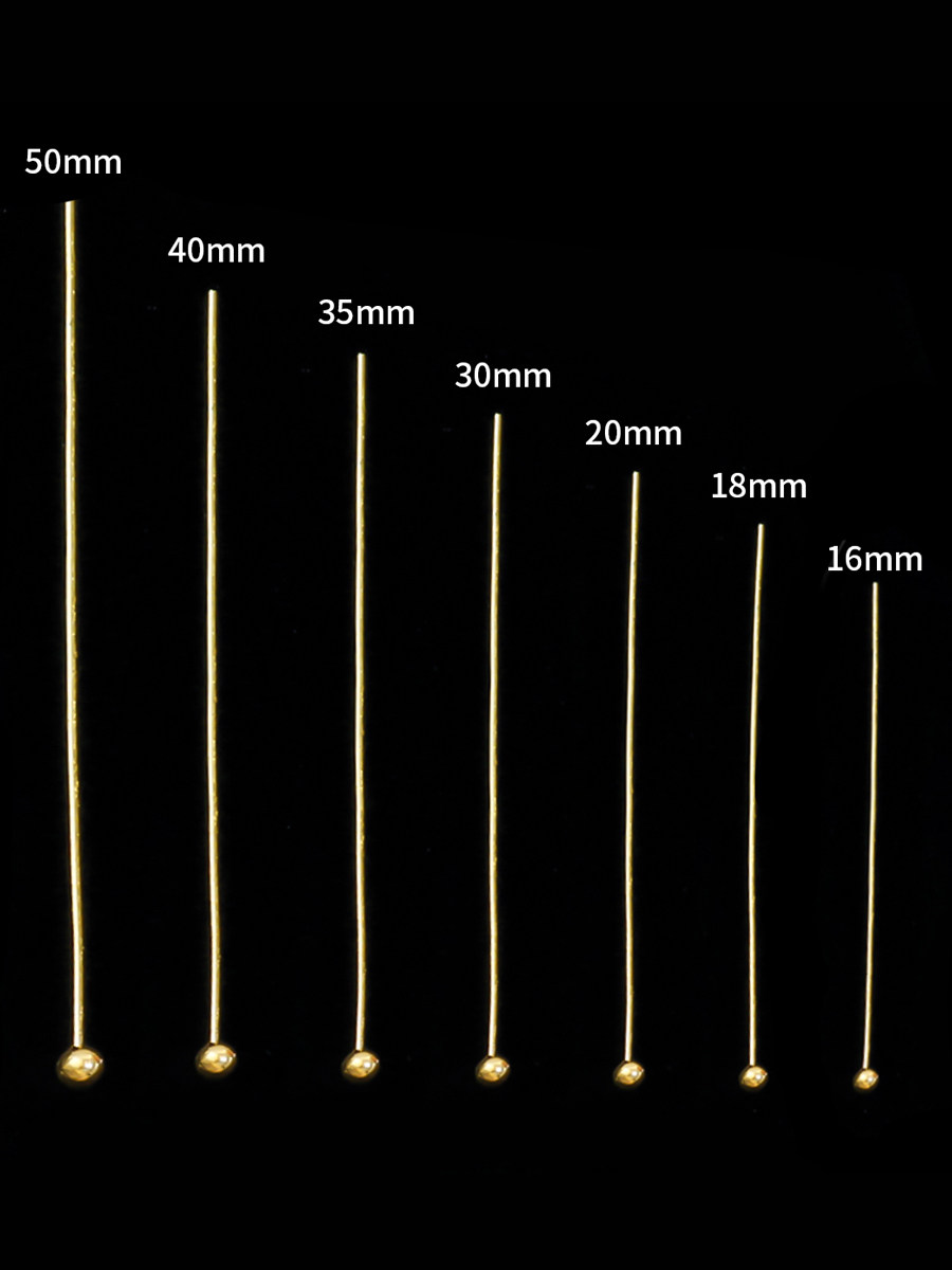 200개의 구리 색상 보존 볼 핀 둥근 바늘 수제 DIY 기본 재료 수제 귀걸이 및 모자 액세서리