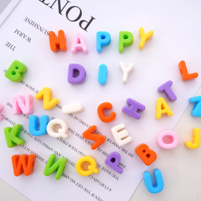 浅紫大孔字母珠DIY应援串珠配件