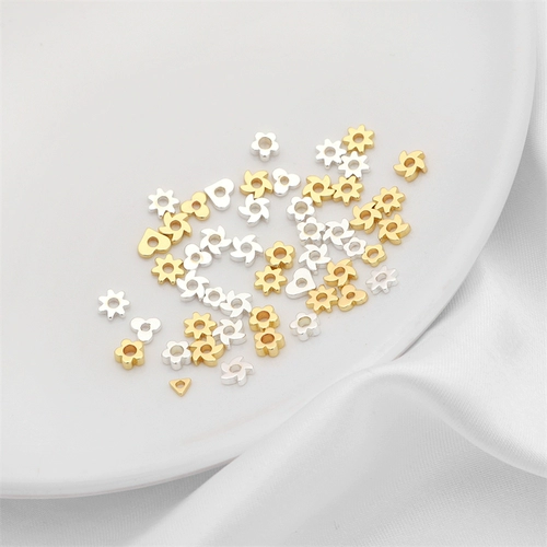 Бусины в виде сердечка ручной работы, браслет, ожерелье, серьги, аксессуар, 14 карат, DIY