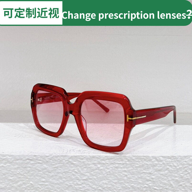 偏光太阳眼镜TF1082时尚遮阳墨镜时髦大框黑色方框红色白色玳瑁色