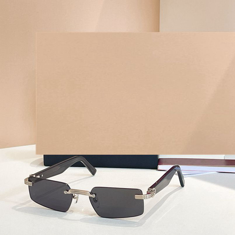 金属方形半框太阳眼镜男士0537S时尚商务风遮阳墨镜女可配度数蓝