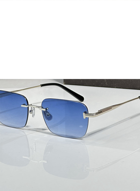 时尚新款方框太阳眼镜男女通用遮阳墨镜防紫外线潮酷无框可配镜片