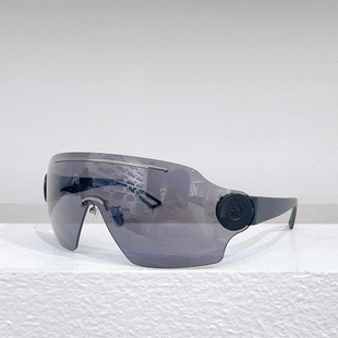 M1U时尚 无框太阳眼镜男士 遮阳墨镜女士圆脸防紫外线蓝灰 个性 新款