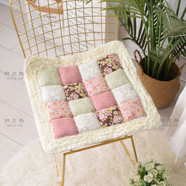 全棉韩式真拼布手工布艺坐垫椅子垫馒头垫田园客厅餐厅家居屁股垫