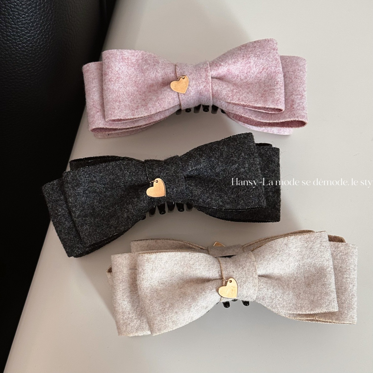 爱心金片蝴蝶结发夹女后脑勺竖夹盘发扭扭夹双面高级感大号香蕉夹