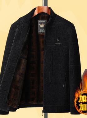 男装保暖外套岁冬装老年人老爸中50中年202560爸爸棉衣棉袄加绒70