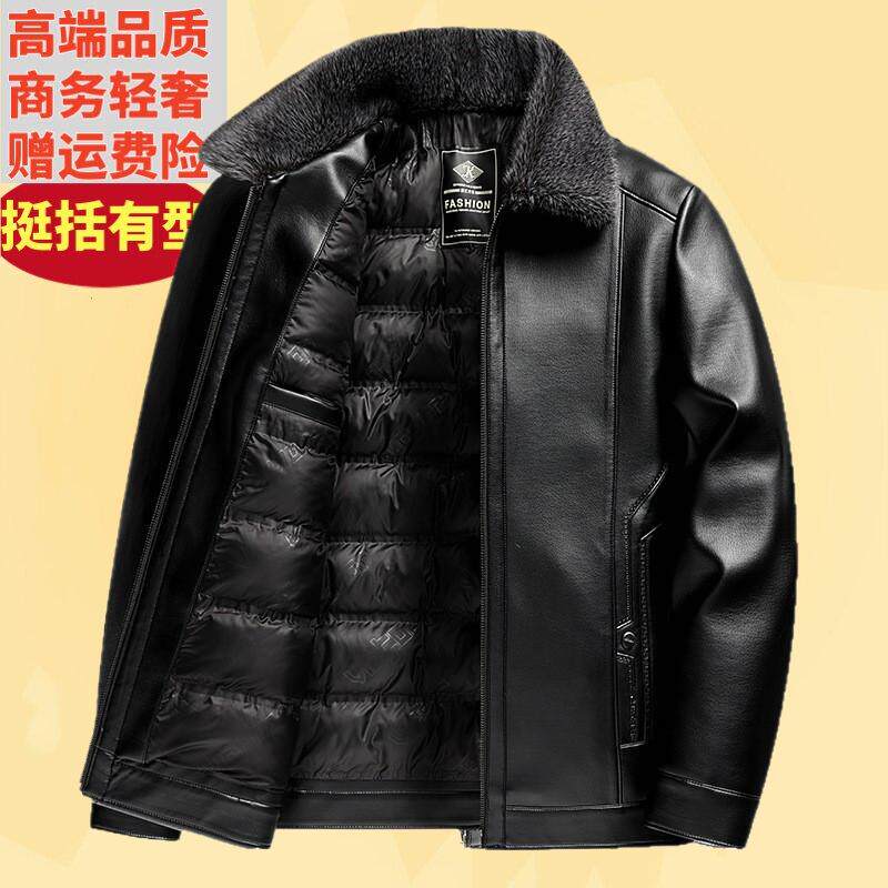 皮夹克中老年新款加厚棉仿皮皮衣