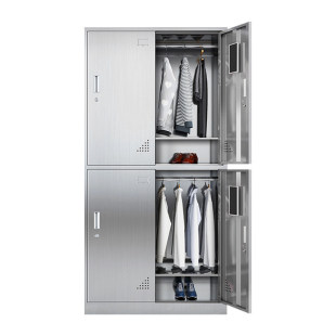 304不锈钢更衣柜工厂无尘车间浴室员工更衣柜多门无尘储物收纳柜