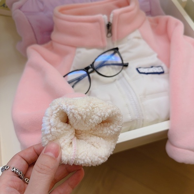 儿童外套2025新款冬装加绒男童女童保暖女孩棉服加厚校服神器上衣