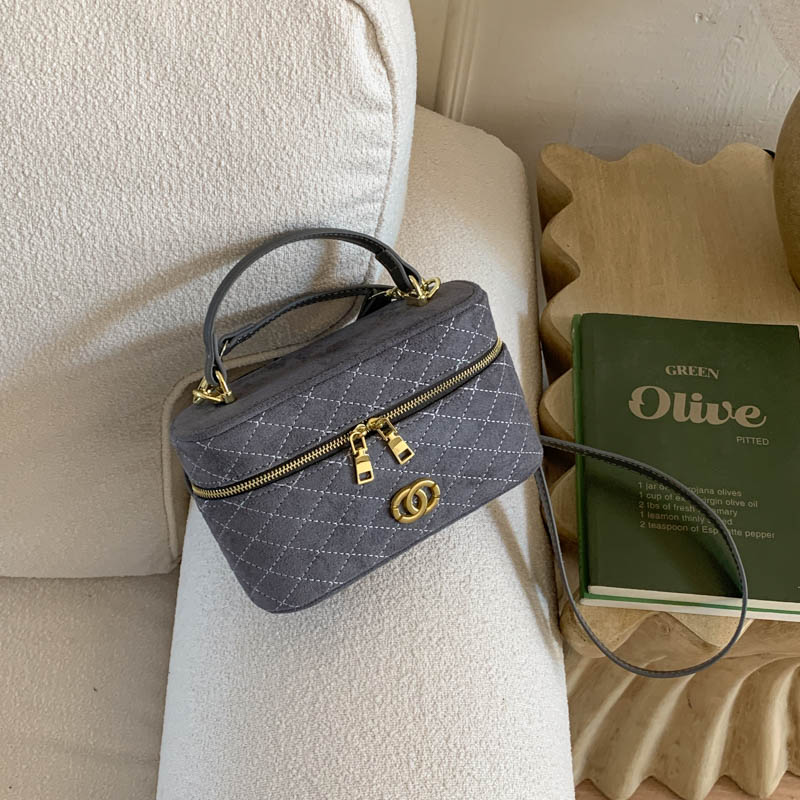 高级感复古菱格盒子包女式