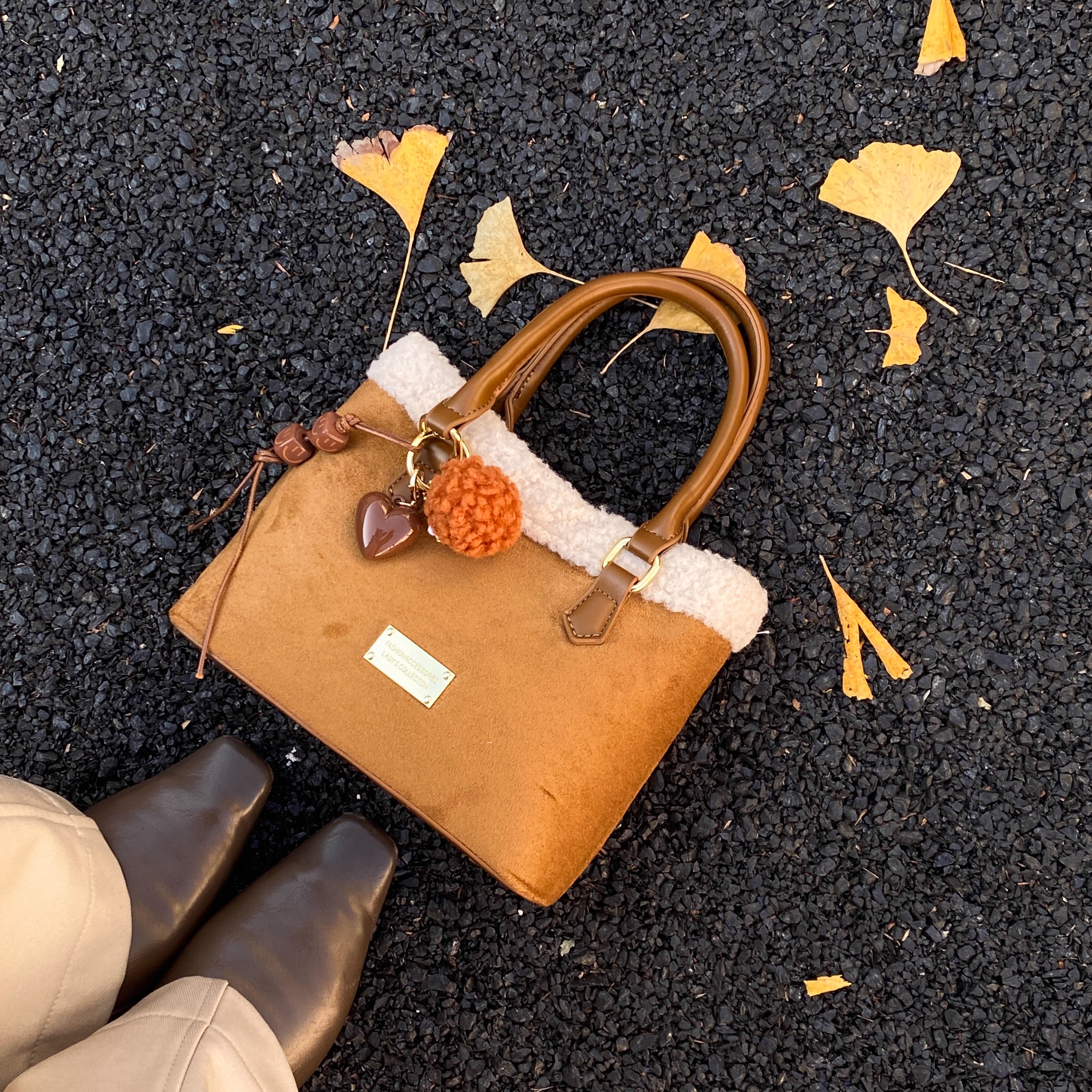 2025新款小众拼接水桶包