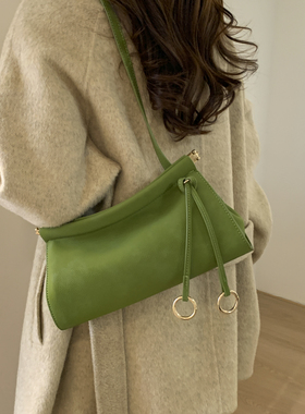 2025秋冬新款极简风腋下包法棍包轻奢磨砂麂皮绒夹子包百搭斜挎包