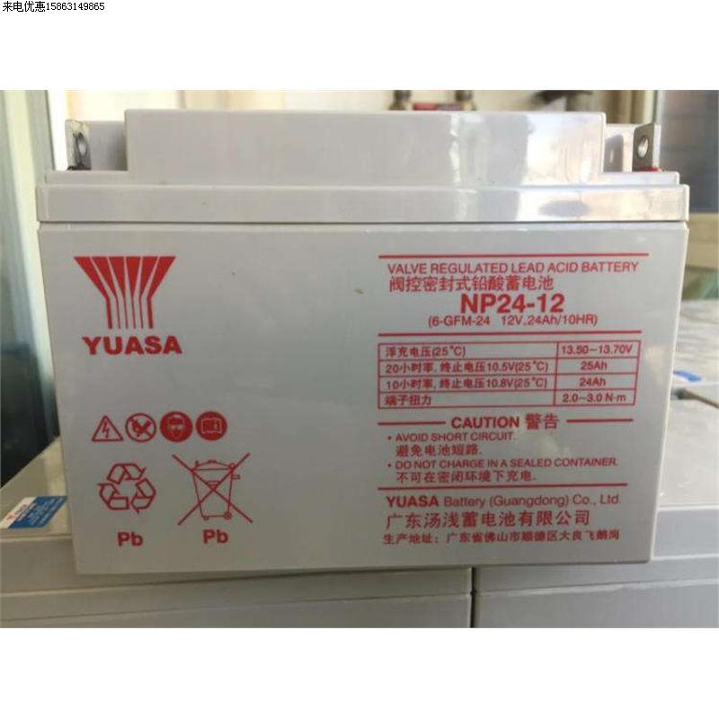 YUASA/汤浅NP24-12免维护蓄电池12v24ah太阳能安防备用UPS用电瓶