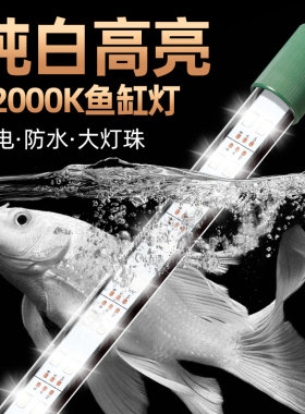鱼缸灯led灯防水新款超亮白光灯吸盘蝴蝶鲤观赏水族箱照明水草灯