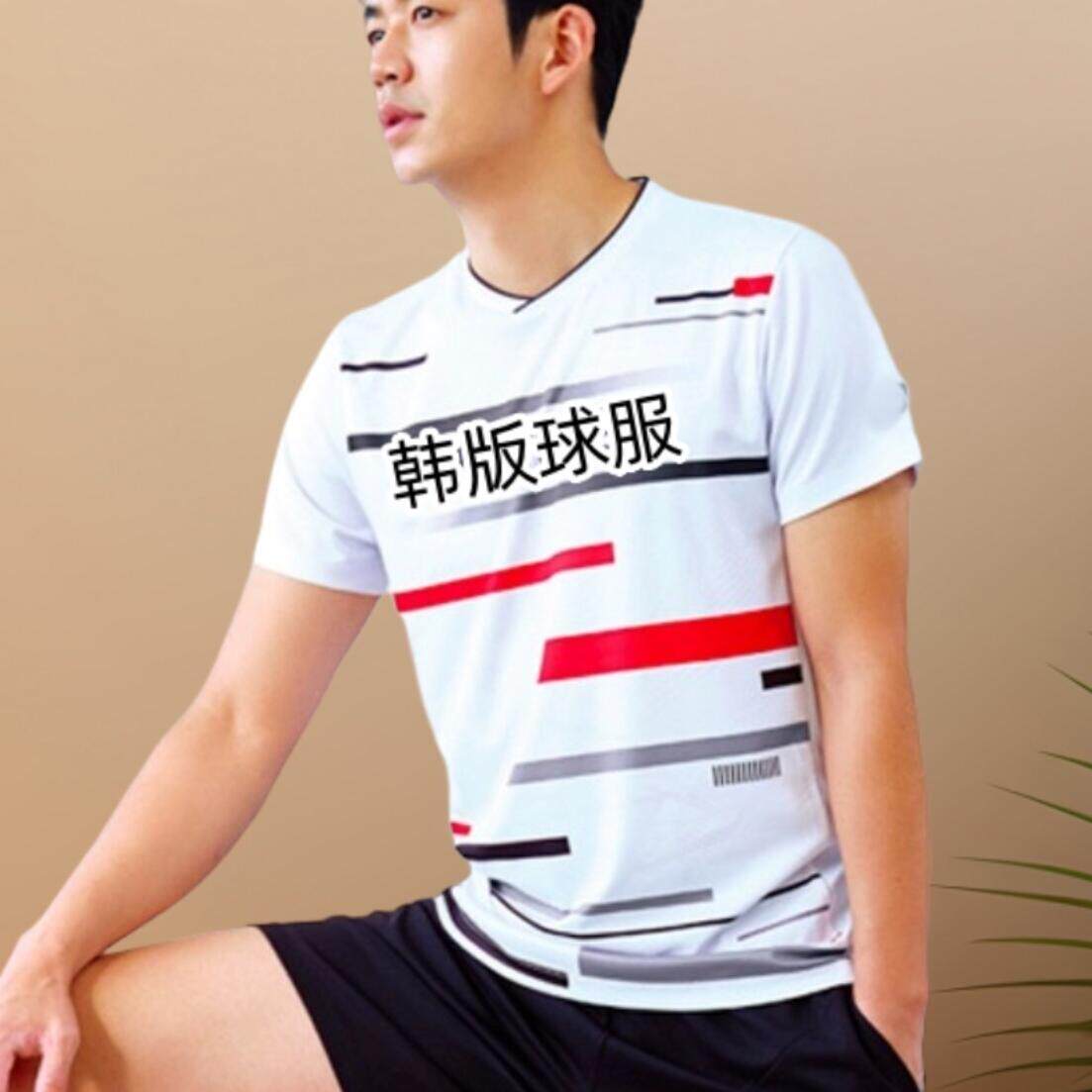 2025新款韩版羽毛球服YY男女运动套装跑步速干乒乓球上衣队服比赛