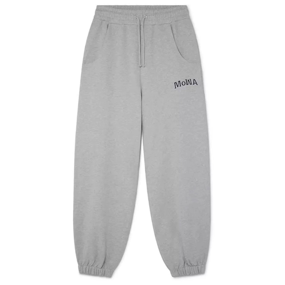 Mowalola Sweat Suit Sports Gray Suit, Loose Fit, Pure Cotton, Unisex, ins Hot Trend