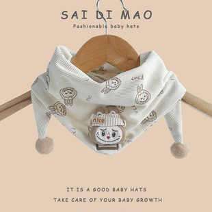 宝宝围巾秋冬季 婴儿小兔子三角巾春秋天男童女孩保暖防风围脖 韩版