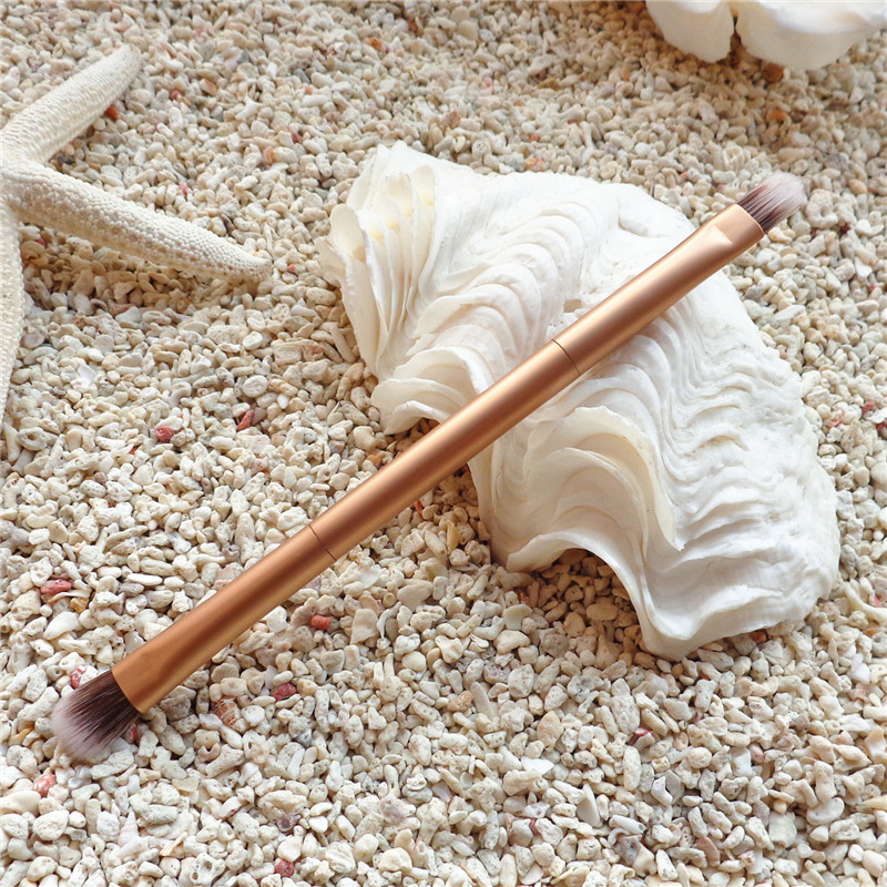 万刷堂金属柄双头眼影刷遮瑕刷膏状眼部晕染刷玫瑰金色化妆刷包邮