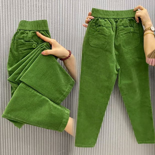 休闲裤 运动裤 女2025秋冬新款 高腰小脚裤 潮 百搭显瘦哈伦裤 条绒时尚