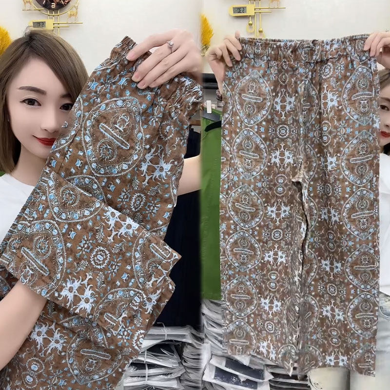 高腰运动休闲直筒八分裤薄款女裤