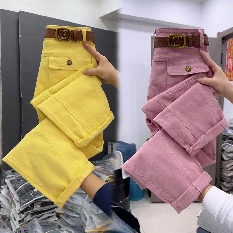 水洗牛仔哈伦裤女2025春季新款休闲裤高腰时尚工装裤百搭萝卜裤潮,女装/女士精品,牛仔裤,淘宝优惠券,粉丝福利购,淘宝优惠卷