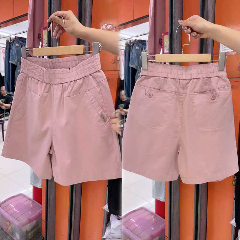 夏季水洗棉短裤女2025新款高腰五分裤百搭哈伦裤休闲裤显瘦阔腿裤