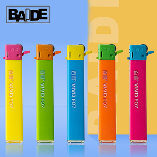 百得打火机正品 广告定制 F07滑轮长条一次性砂轮火石气体打火机