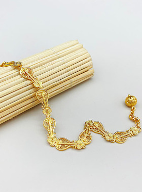 大银家女足银复古琵琶手链