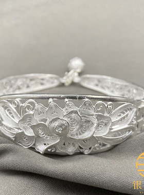 银笙歌复古风新中式女性足银手镯