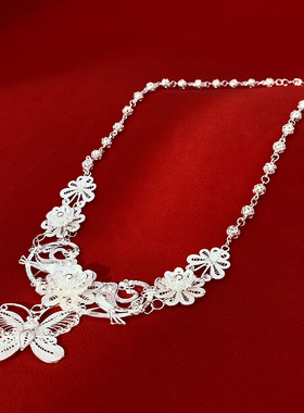 银笙歌足银绣球链子女士喜鹊项链