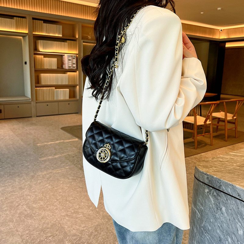 小香风菱格链条包单肩斜挎休闲女小方包