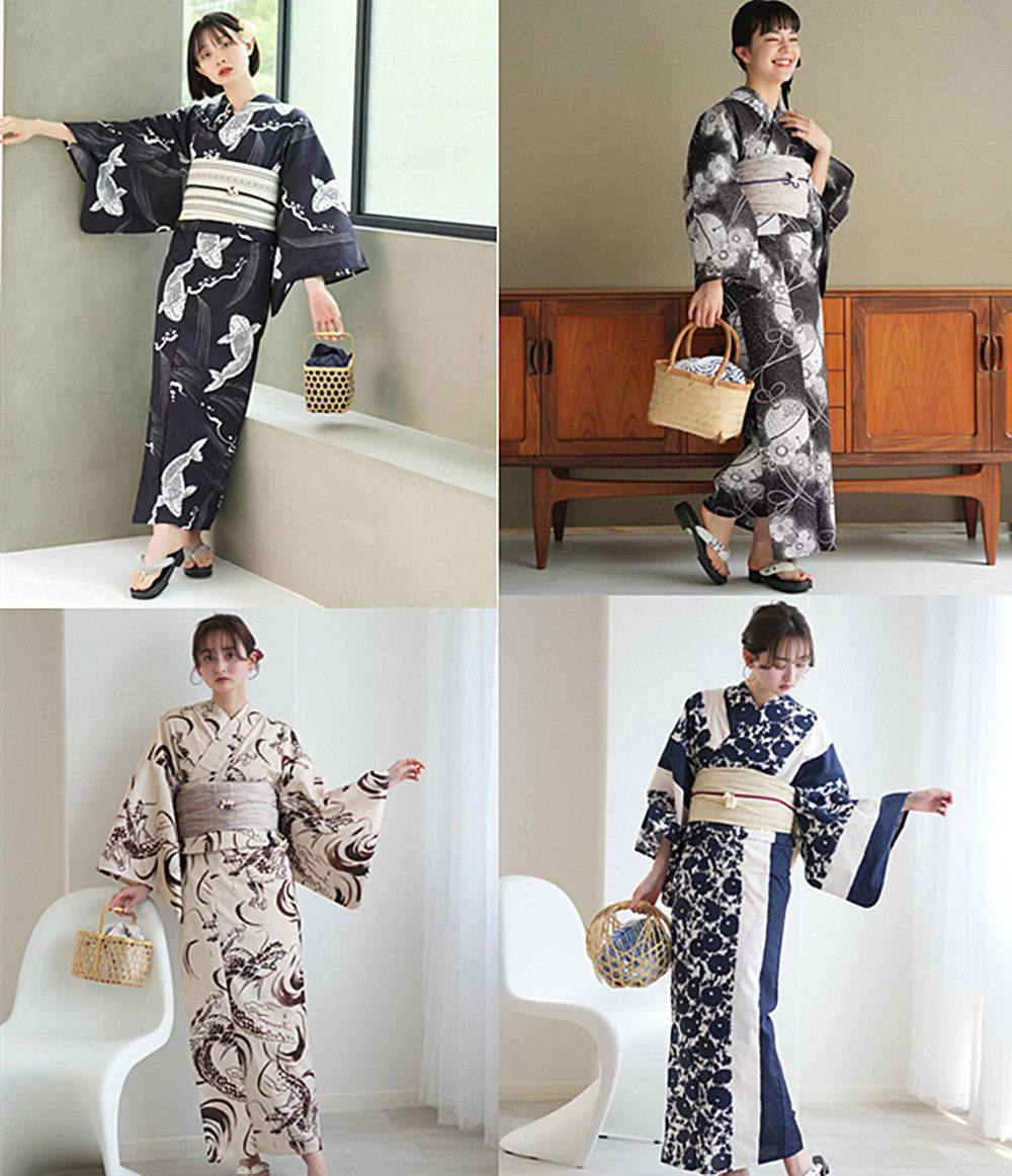 日单2024纯棉日本和服浴衣女