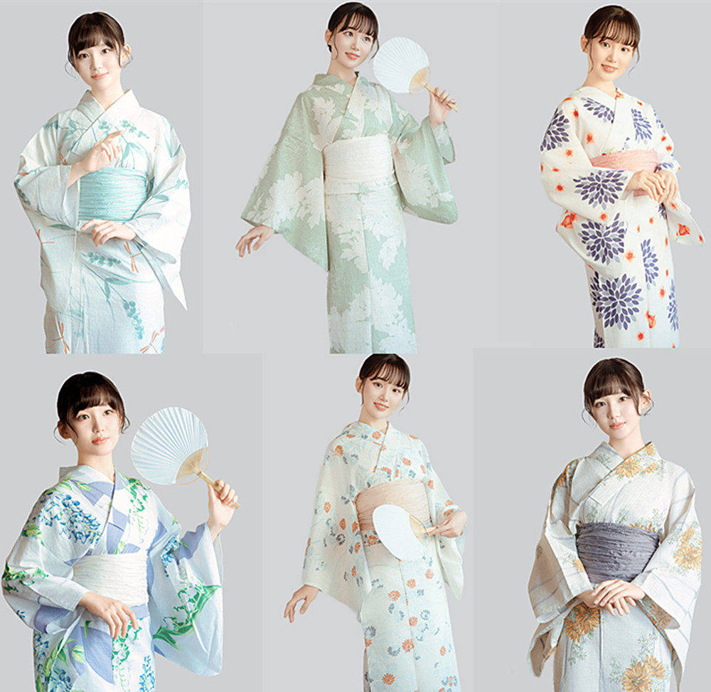 日本和服浴衣女 传统款式高级纯棉质地日本旅游写真和服外贸原单